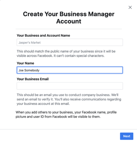 Create Your Business Manager Account